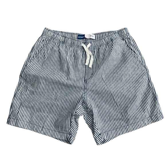 Old Navy Linen Blend Jogger Shorts Men’s 7 inch Inseam Blue Beach City College - Picture 1 of 9